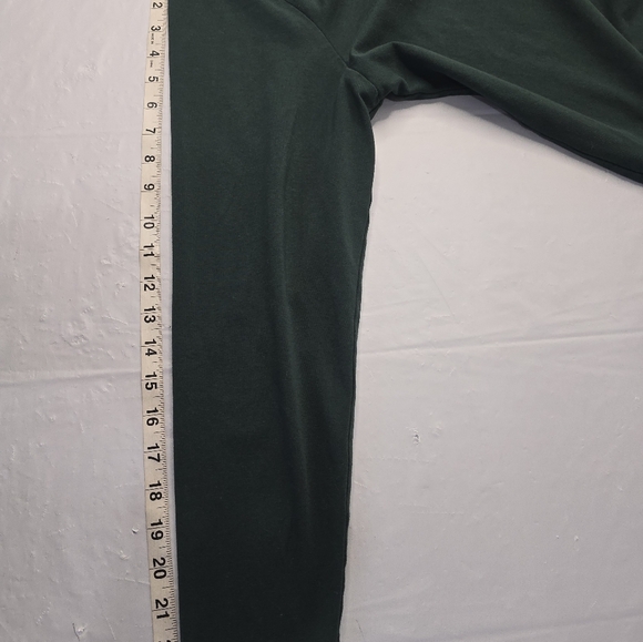 Calvin Klein T-shirt Hunter Green Long Sleeve Crystal Rhinestone Logo L/XL? - Picture 11 of 12